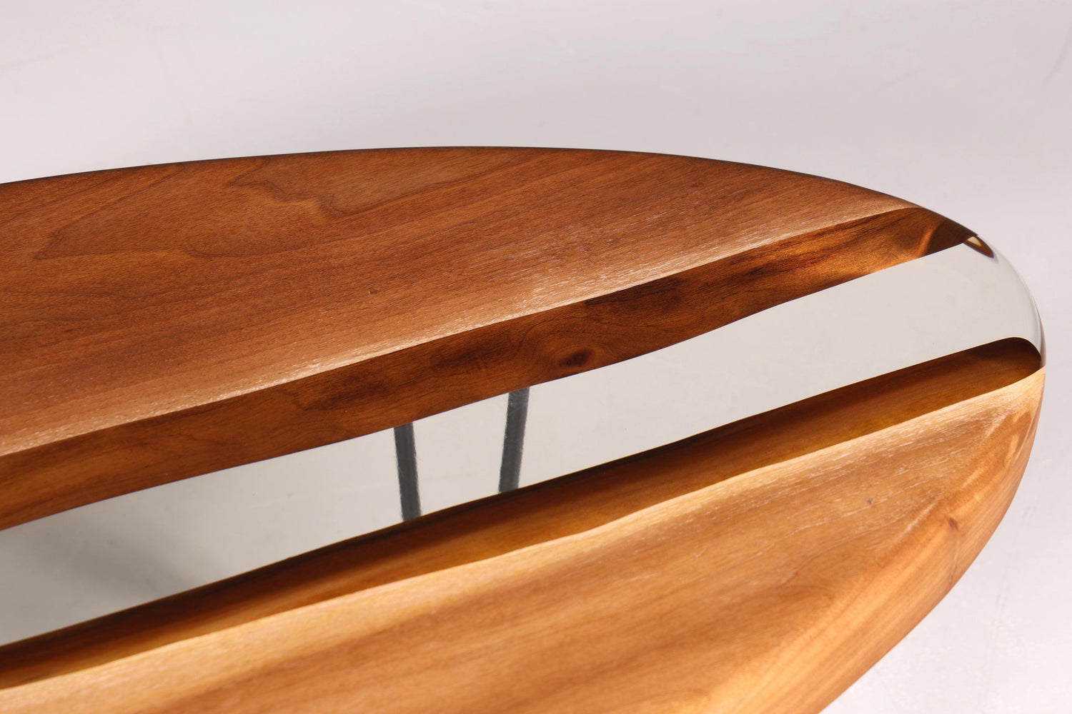 Einzigartiger Ovaler Epoxidharz Couchtisch Nussbaum River Coffee Table Wohnzimmer Tisch