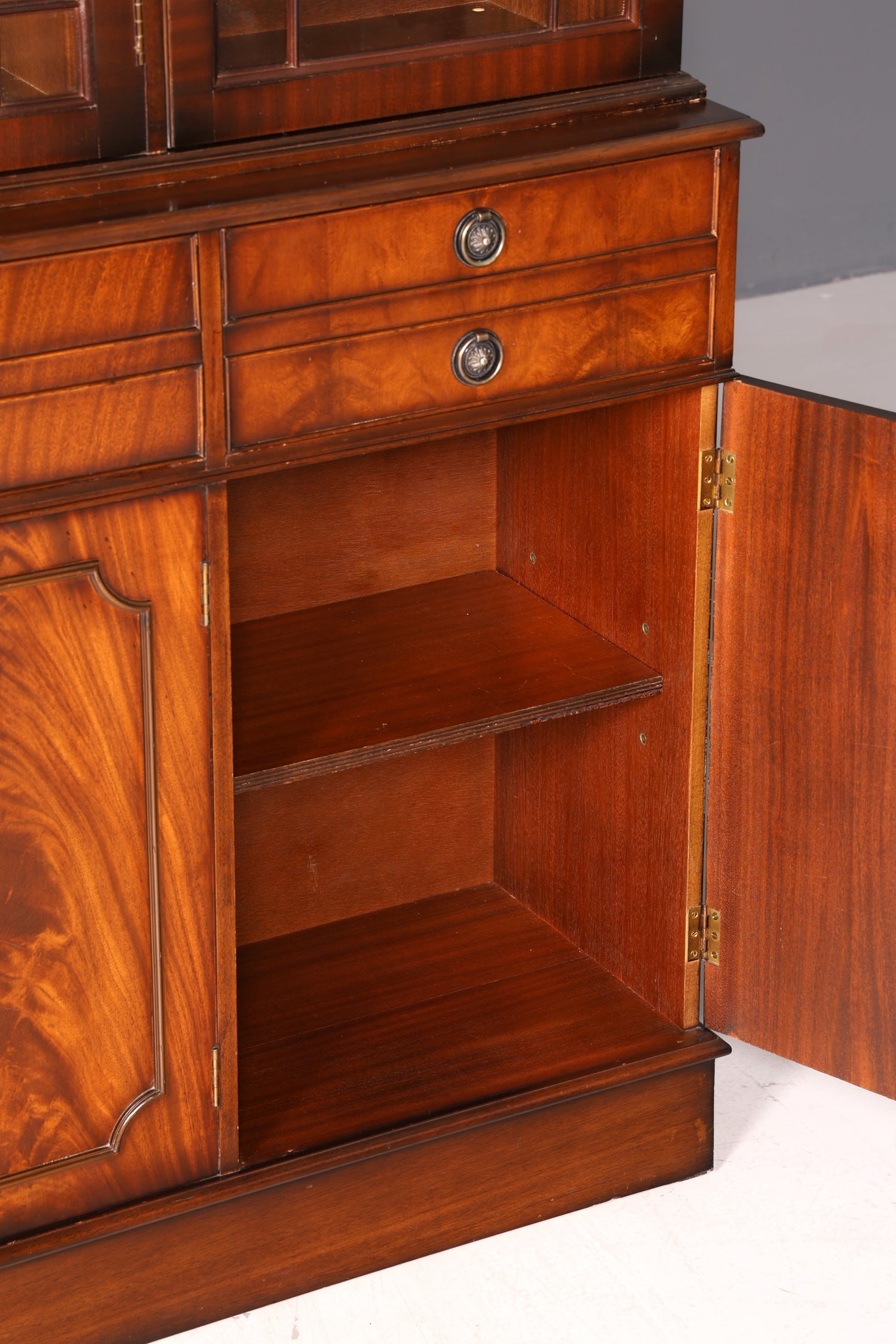 G718 Finish Wunderschöne Englische Vitrine Bibliothek Sekretär echt Holz Antik Schrank Regal (Kopie)