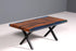 Einzigartiger Epoxidharz Couchtisch Nussbaum River Coffee Table Blau Wohnzimmer Tisch
