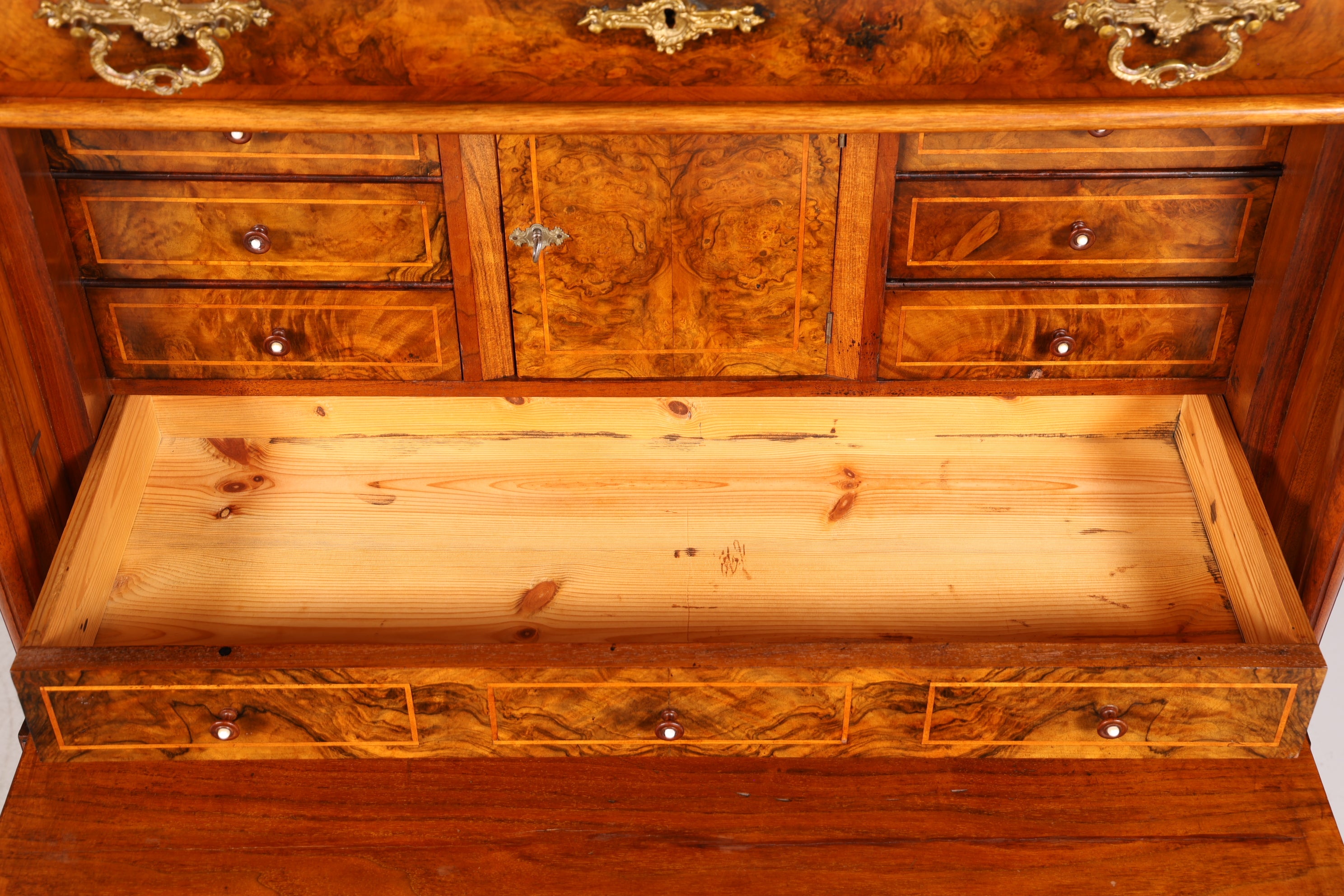 Beau secrétaire Gründerzeit, buffet haut vertiko, commode Louis Philippe, vers 1880