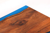 Einzigartiger Epoxidharz Couchtisch Nussbaum River Coffee Table Blau Wohnzimmer Tisch