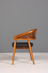 Edler Korbgeflecht Esszimmer Stuhl "Malibu Black Plus" Küchenstuhl Armlehnstuhl Buche Sekretär Stuhl