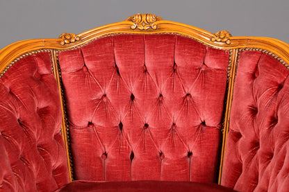 G063 Finish cm Edler Chippendale Armlehnsessel Barock Stil Sessel Armchair Samt Stoff Sessel