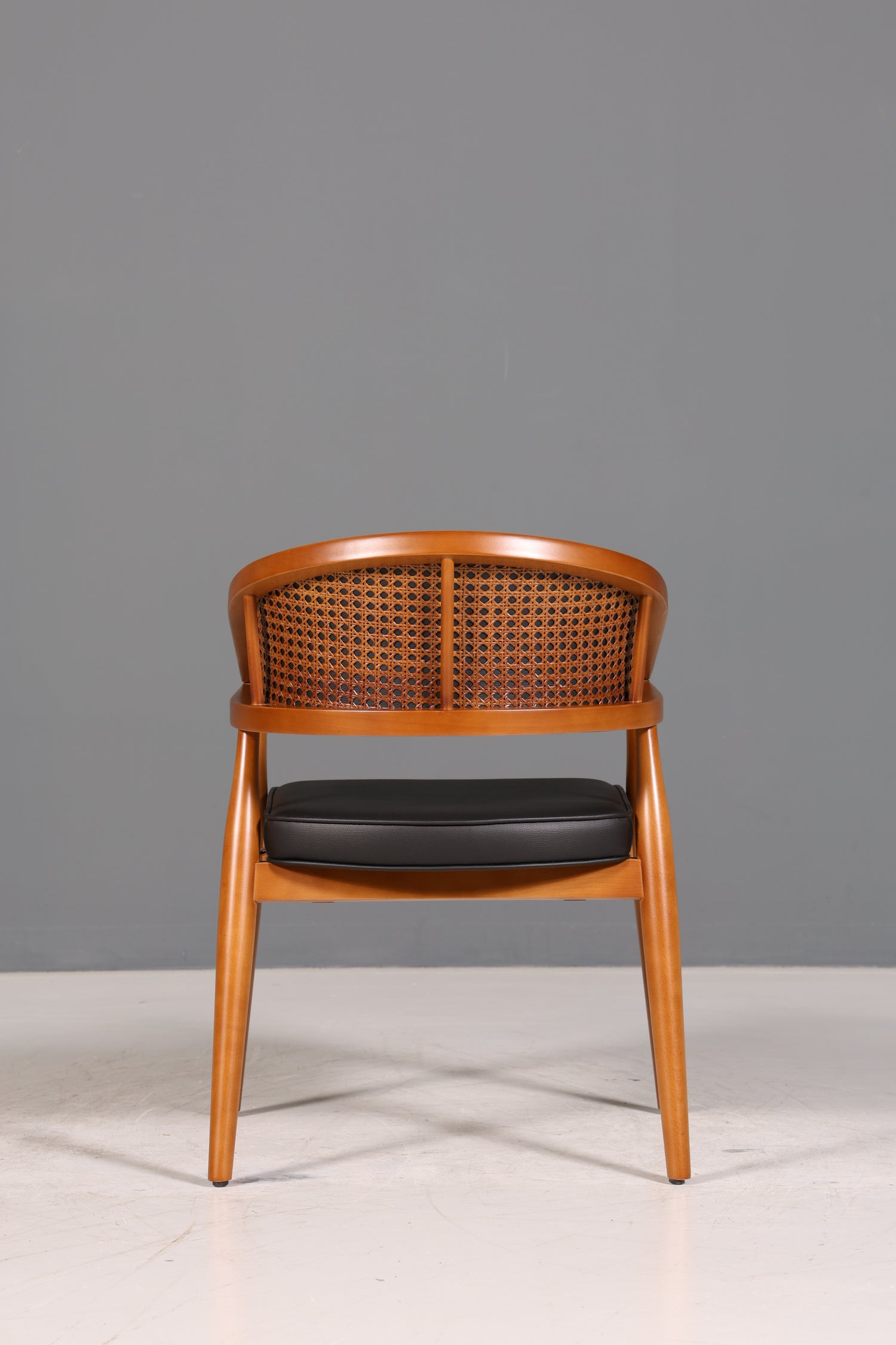 Edler Korbgeflecht Esszimmer Stuhl "Malibu Black Plus" Küchenstuhl Armlehnstuhl Buche Sekretär Stuhl