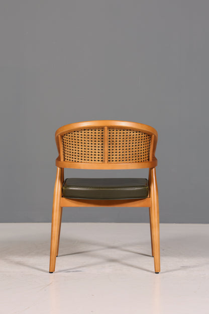 Edler Korbgeflecht Esszimmer Stuhl "Malibu Plus Green" Küchenstuhl Armlehnstuhl Buche Sekretär Stuhl