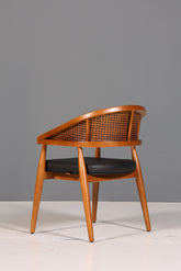 Edler Korbgeflecht Esszimmer Stuhl "Malibu Black Plus" Küchenstuhl Armlehnstuhl Buche Sekretär Stuhl