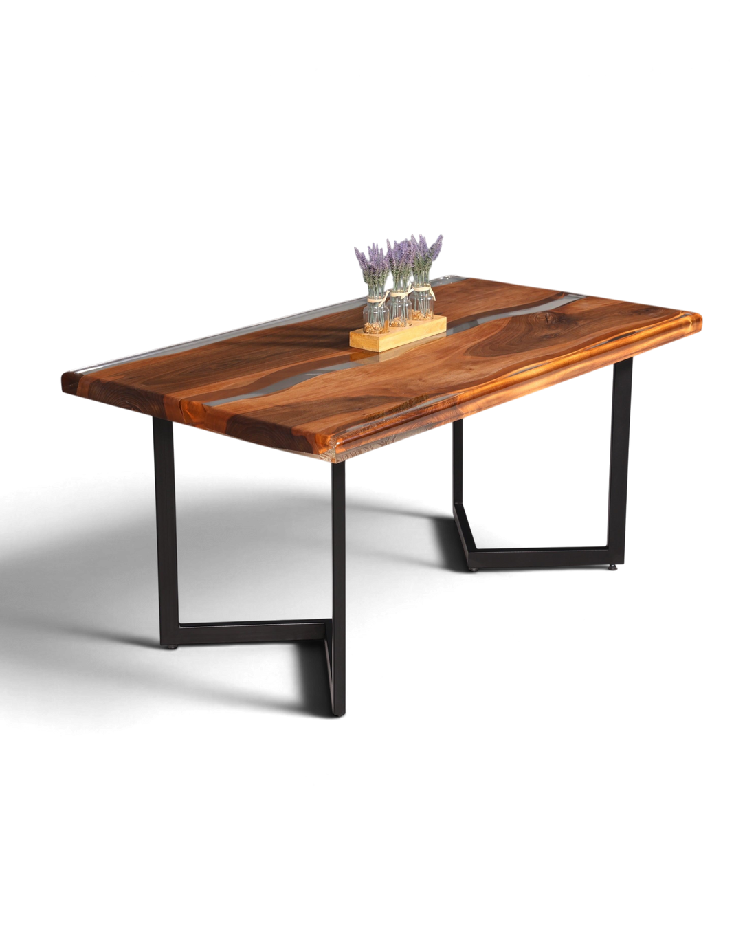 Beeindruckender Epoxidharz Tisch 160-90cm Nussbaum Esszimmer Tisch Epoxy Esstisch Küchentisch