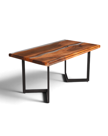 Beeindruckender Epoxidharz Tisch 160-90cm Nussbaum Esszimmer Tisch Epoxy Esstisch Küchentisch
