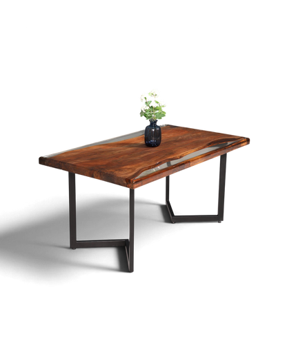 Beeindruckender Epoxidharz Tisch 160-90cm Nussbaum Esszimmer Tisch massiv Holz Epoxy Küchentisch