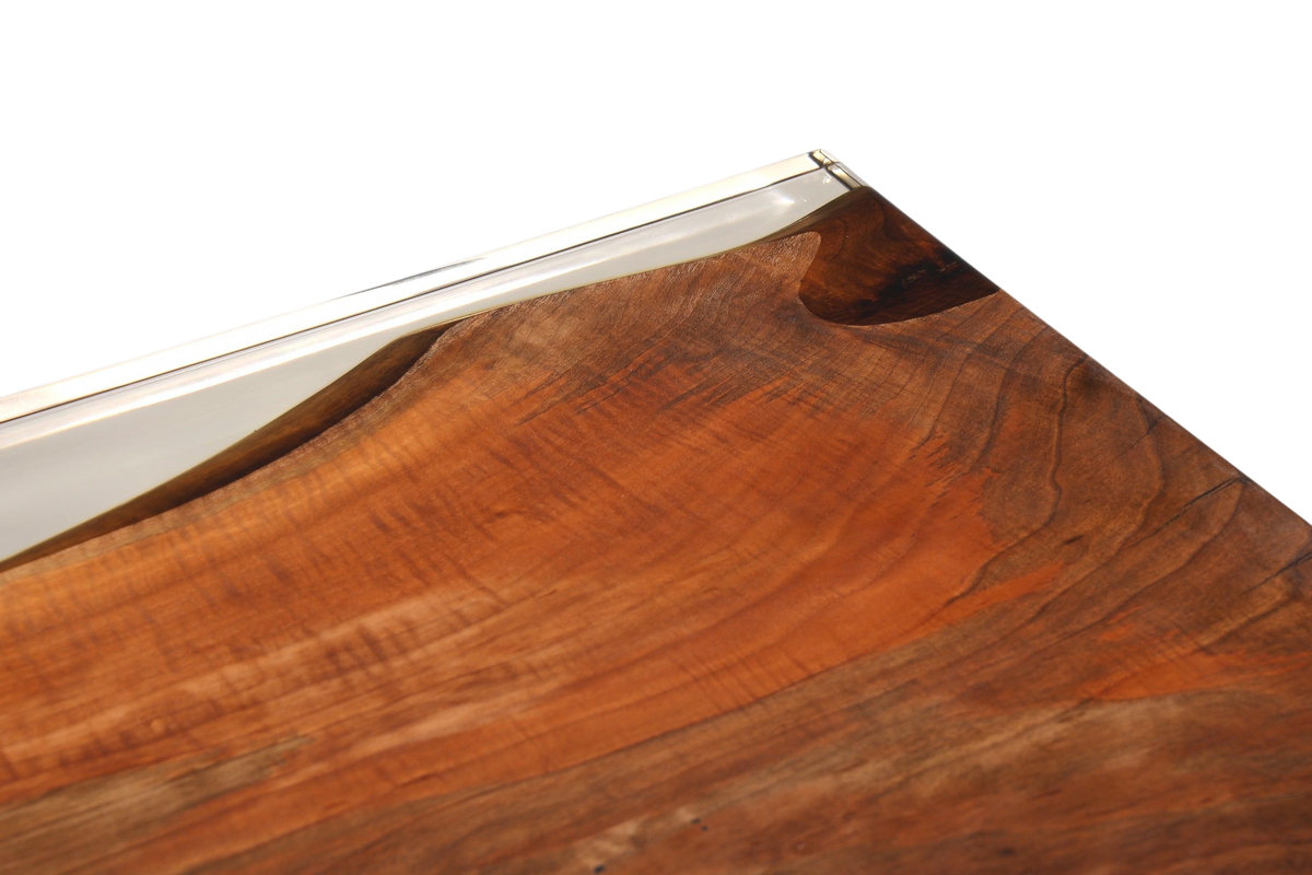 Beeindruckender Epoxidharz Tisch 160-90cm Nussbaum Esszimmer Tisch massiv Holz Epoxy Küchentisch