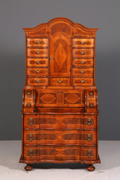 Beeindruckender Barock Aufsatzsekretär Sekretär Schreibschrank Tabernakel Antik Stil Massivholz Vintage