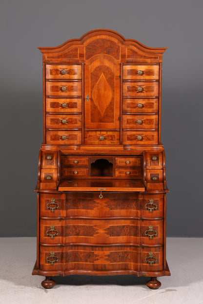 Beeindruckender Barock Aufsatzsekretär Sekretär Schreibschrank Tabernakel Antik Stil Massivholz Vintage