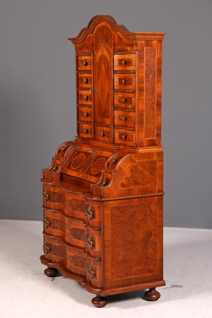 Beeindruckender Barock Aufsatzsekretär Sekretär Schreibschrank Tabernakel Antik Stil Massivholz Vintage