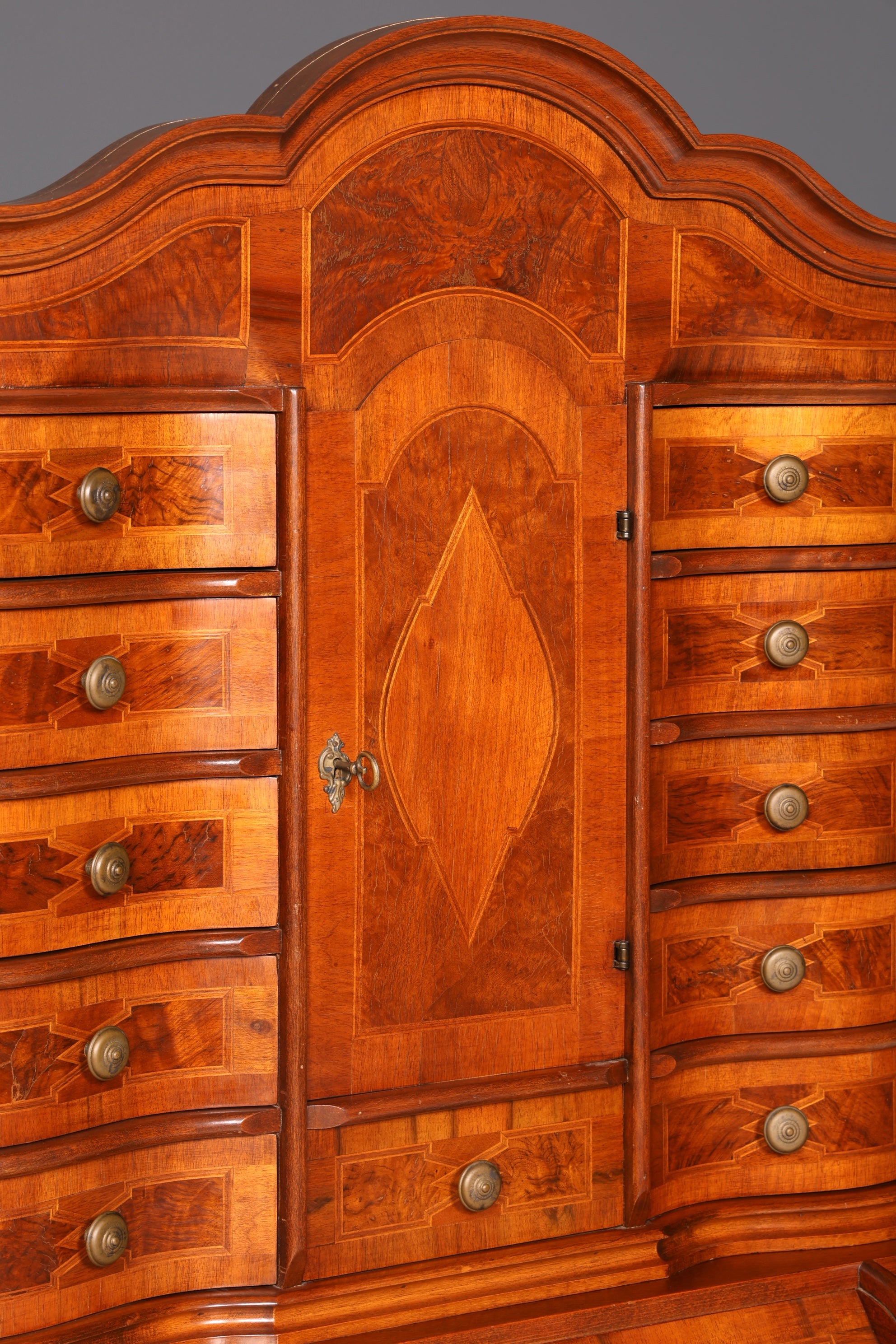 Beeindruckender Barock Aufsatzsekretär Sekretär Schreibschrank Tabernakel Antik Stil Massivholz Vintage