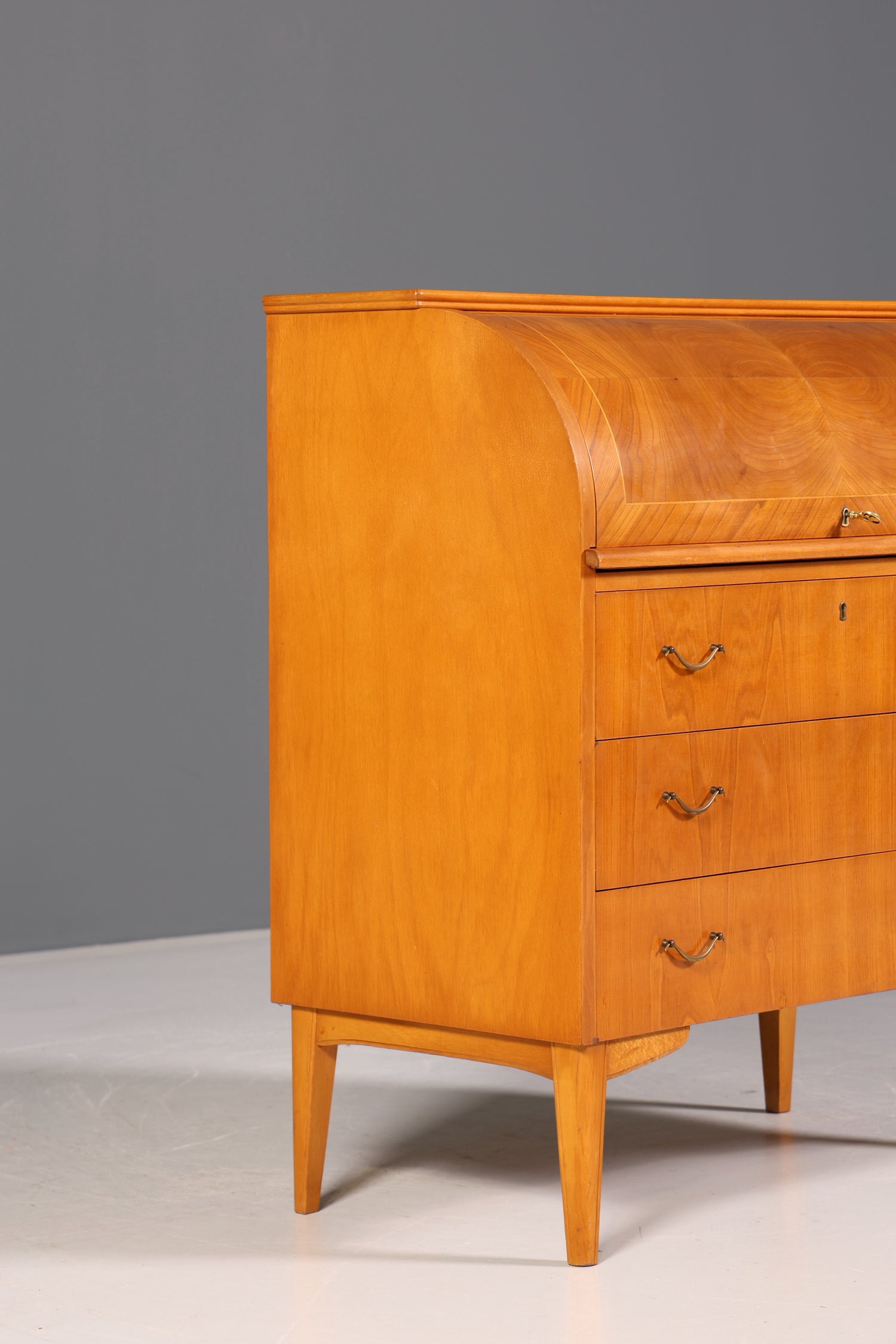 Wunderschöner Mid Century Rollladen Sekretär echt Holz Büro Schrank Vintage Schreibkommode