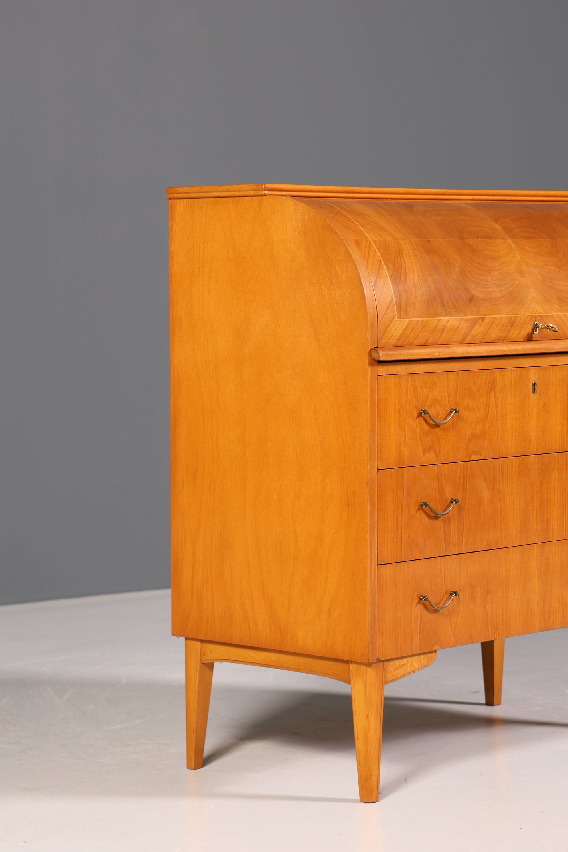 Wunderschöner Mid Century Rollladen Sekretär echt Holz Büro Schrank Vintage Schreibkommode