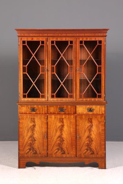 Wunderschöne Englische Vitrine Bibliothek Bücherschrank Glasvitrine Buffet Schrank Echt Holz Antik Vintage