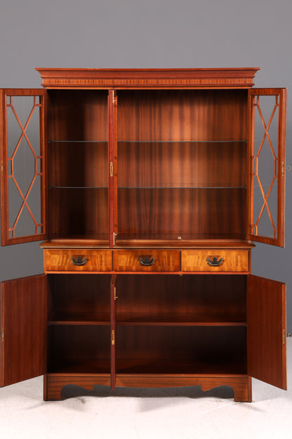 Wunderschöne Englische Vitrine Bibliothek Bücherschrank Glasvitrine Buffet Schrank Echt Holz Antik Vintage