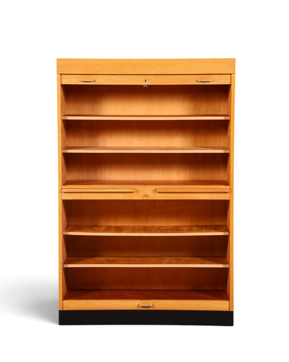 Hauptstadt Möblerei Rollladenschrank aus massivem Holz im Bauhaus Stil mit höhenverstellbaren Regalböden
