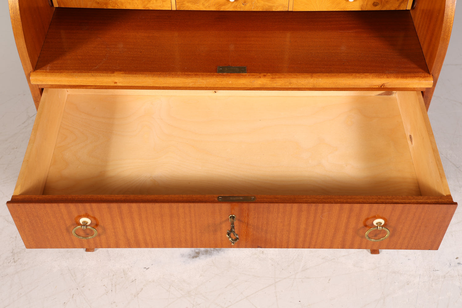 Traumhafter Mid Century Rollladen Sekretär echt Holz Büro Schrank Retro Schreibkommode