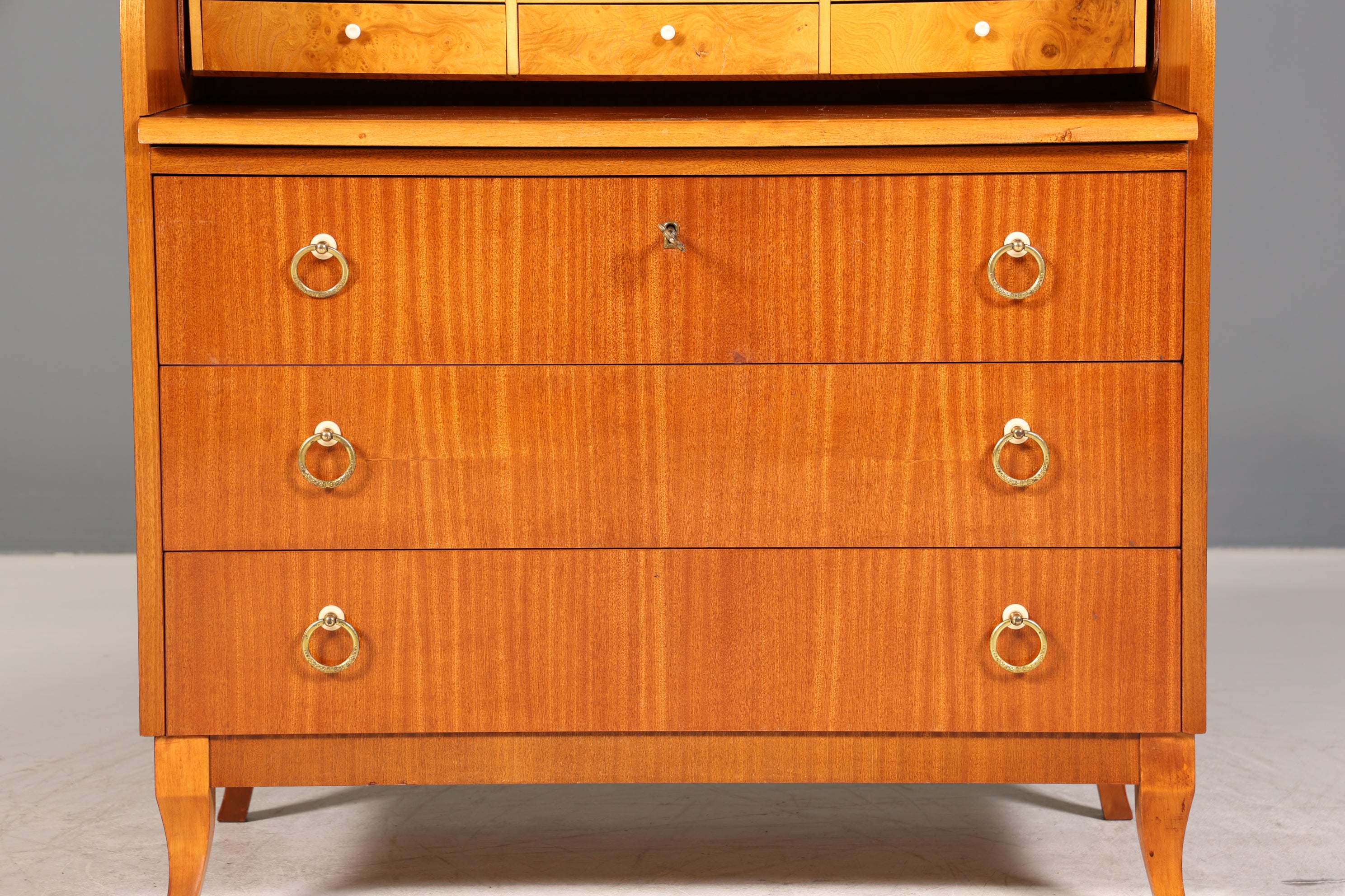 Traumhafter Mid Century Rollladen Sekretär echt Holz Büro Schrank Retro Schreibkommode