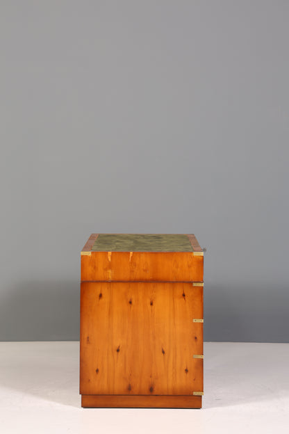 Edler Maritimer Schreibtisch Englischer Military Chest Bürotisch Office Table