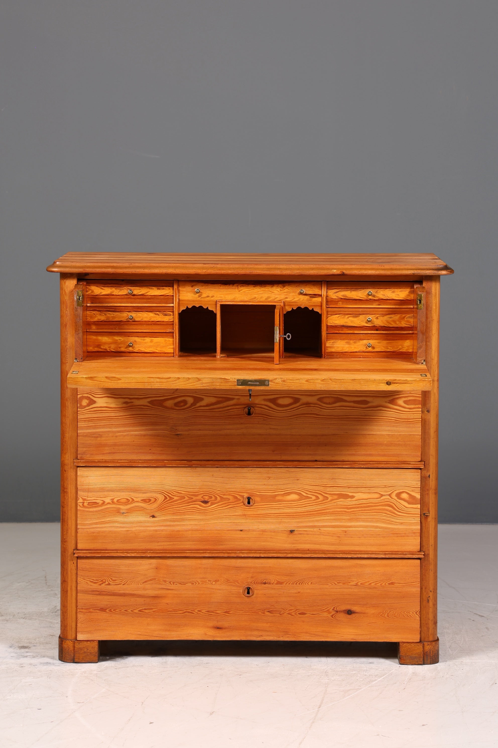 Stilvolle Biedermeier Kommode Antik Schrank Schubladenkommode Weichholz Wäschekommode