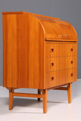 Wunderschöner Mid Century Rollladen Sekretär Danish Design Teak Holz Rollladen Kommode