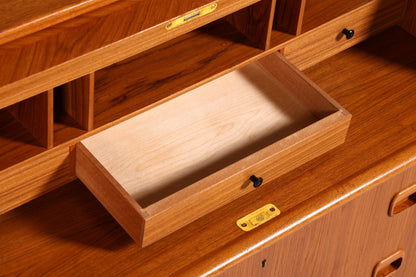 Wunderschöner Mid Century Rollladen Sekretär Danish Design Teak Holz Rollladen Kommode