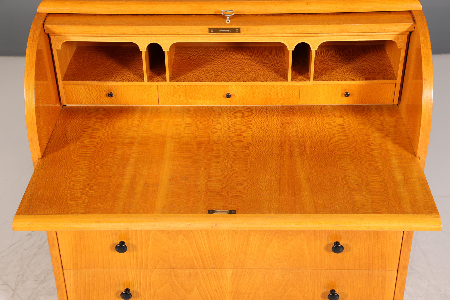 Traumhafter Mid Century Rollladen Sekretär echt Holz Büro Schrank Vintage Schreibkommode