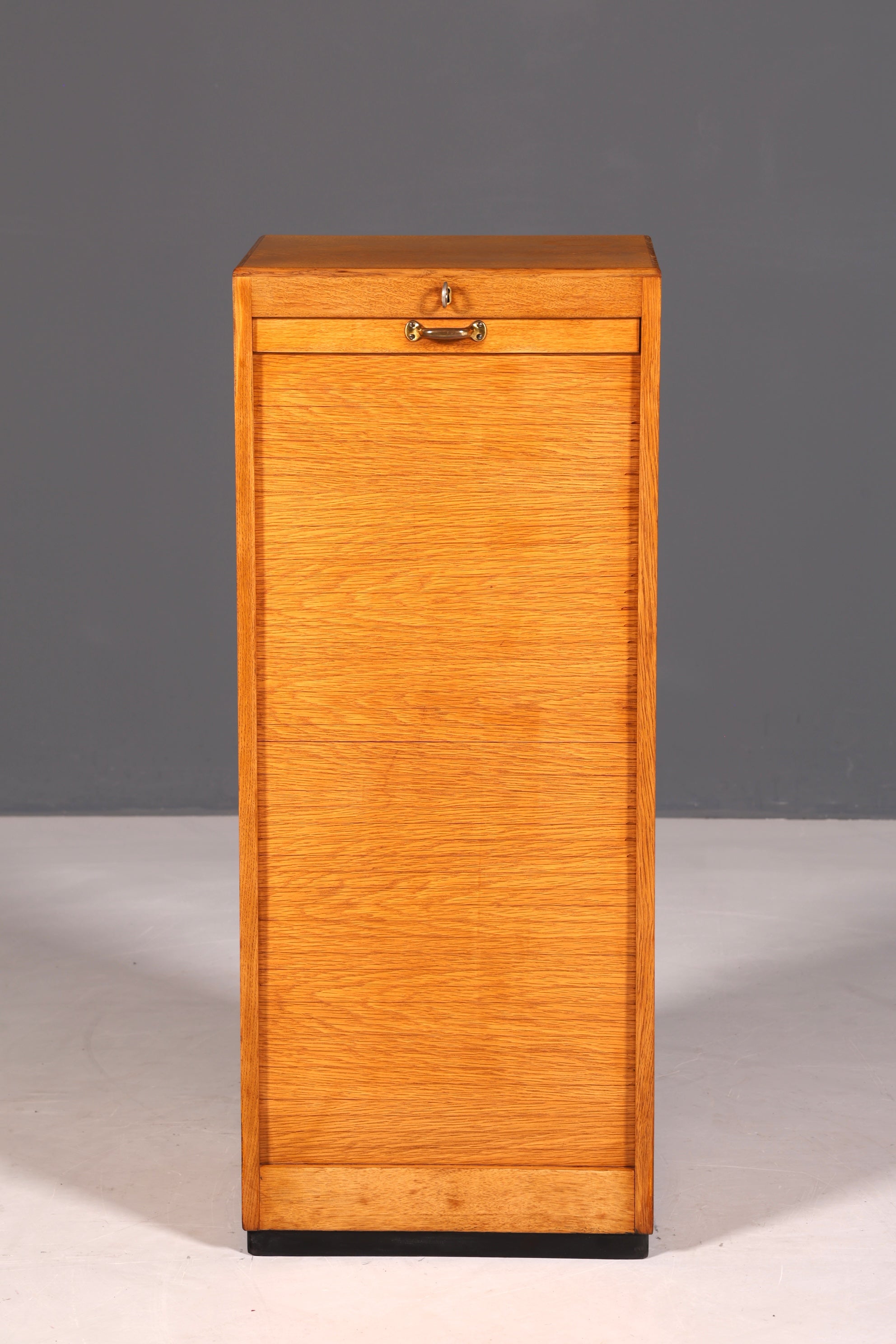 G090 Finish cm Schlichter Mid Century Rollladenschrank Bauhaus Apothekerschrank Art Deco Büro Aktenschrank