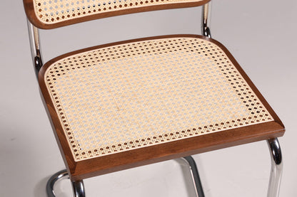 Korbgeflecht Freischwinger Stuhl "Milano" Made in Italy Braun Küchenstuhl Wippstuhl Wiener Geflecht