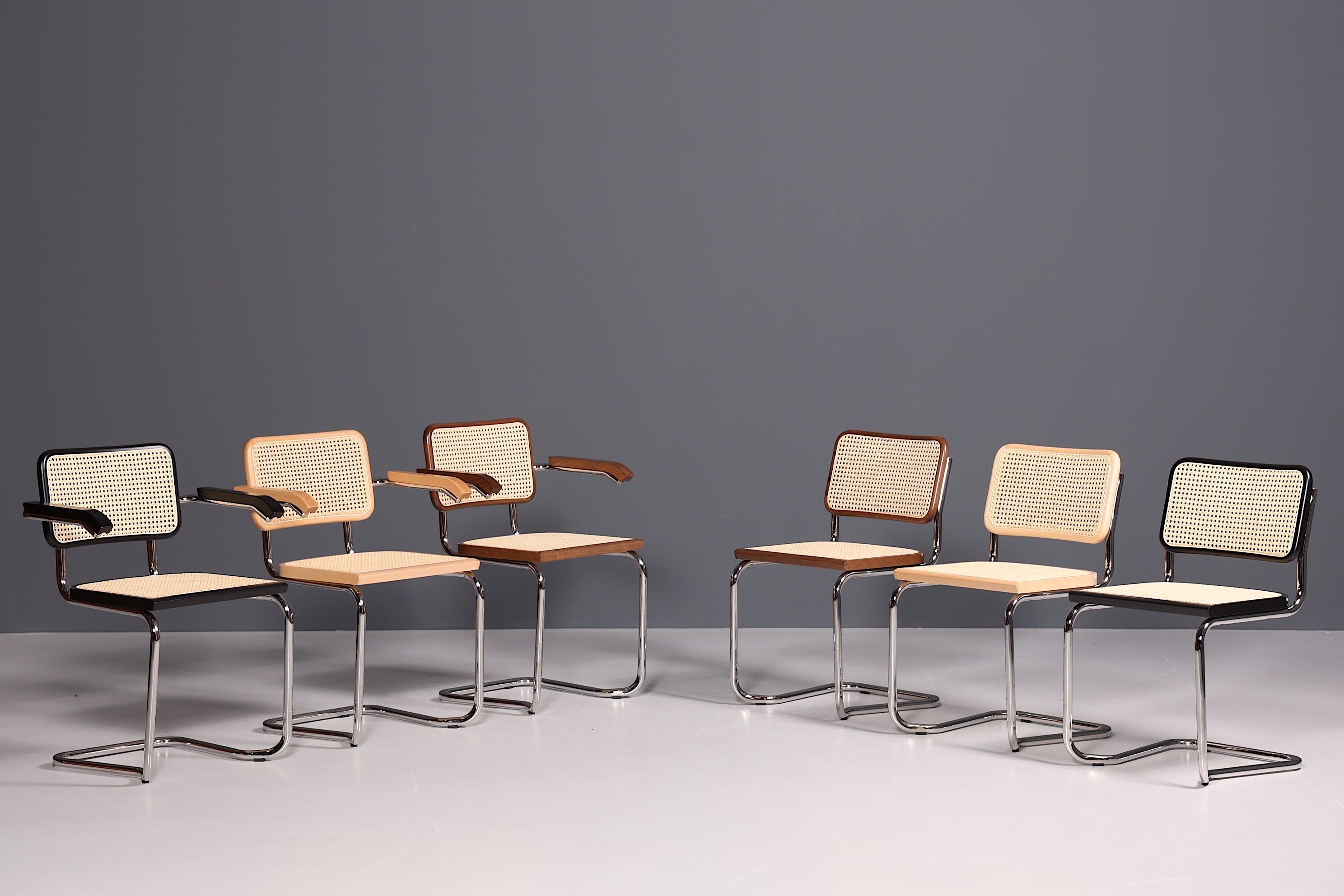 Korbgeflecht Freischwinger Stuhl "Milano" Made in Italy Braun Küchenstuhl Wippstuhl Wiener Geflecht