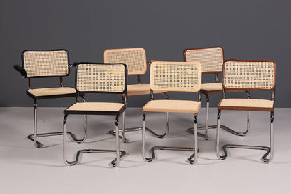 Korbgeflecht Freischwinger Stuhl "Milano" Made in Italy Beige Wippstuhl Küchenstuhl Esszimmer Stuhl