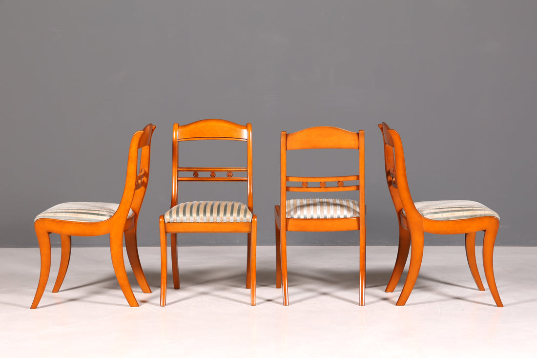 G093 Finish 4x Edle Englische Stühle Englisch Dining Chairs Antik 60er Jahre Regency Küchenstühle Stuhlset (Kopie)