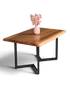 Stilvoller Nussbaum Tisch 140-90cm Esszimmer Tisch Baumkanten Platte massiv Holz Küchentisch