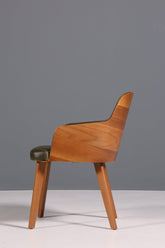 Edler Armlehnstuhl "Paolo- Green" Nussbaum Esszimmerstuhl Küchenstuhl grüner Sekretär Stuhl