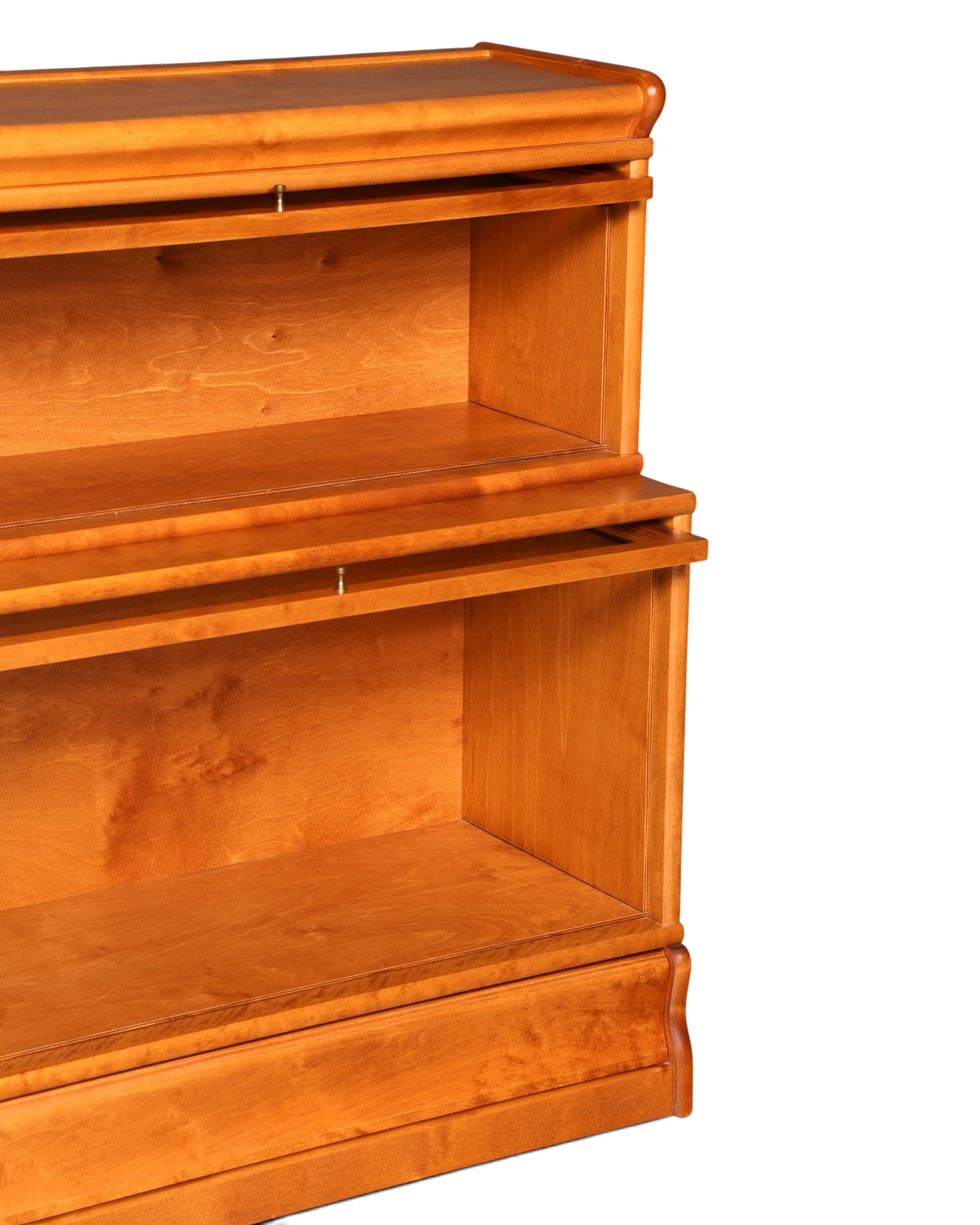 Hauptstadt Möblerei Boknäs Bücherregal aus Holz im Globe Wernicke Stil mit zwei Modulen und verglasten Klapptüren