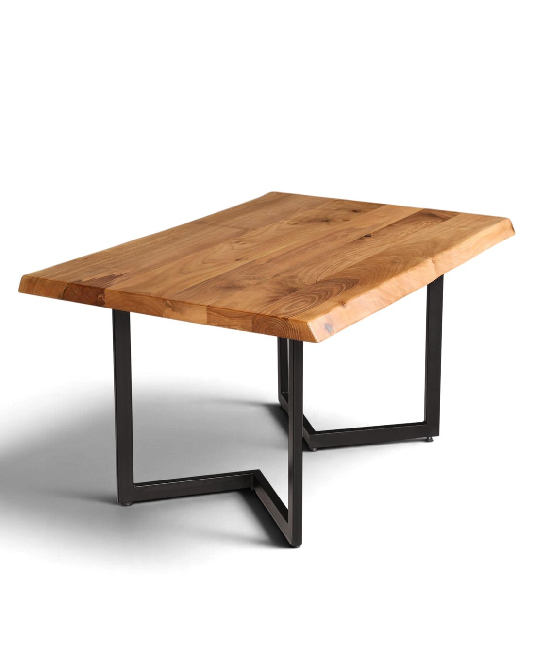 Stilvoller Nussbaum Tisch 140cm-90cm Esszimmer Tisch Baumkanten Platte massiv Holz Küchentisch