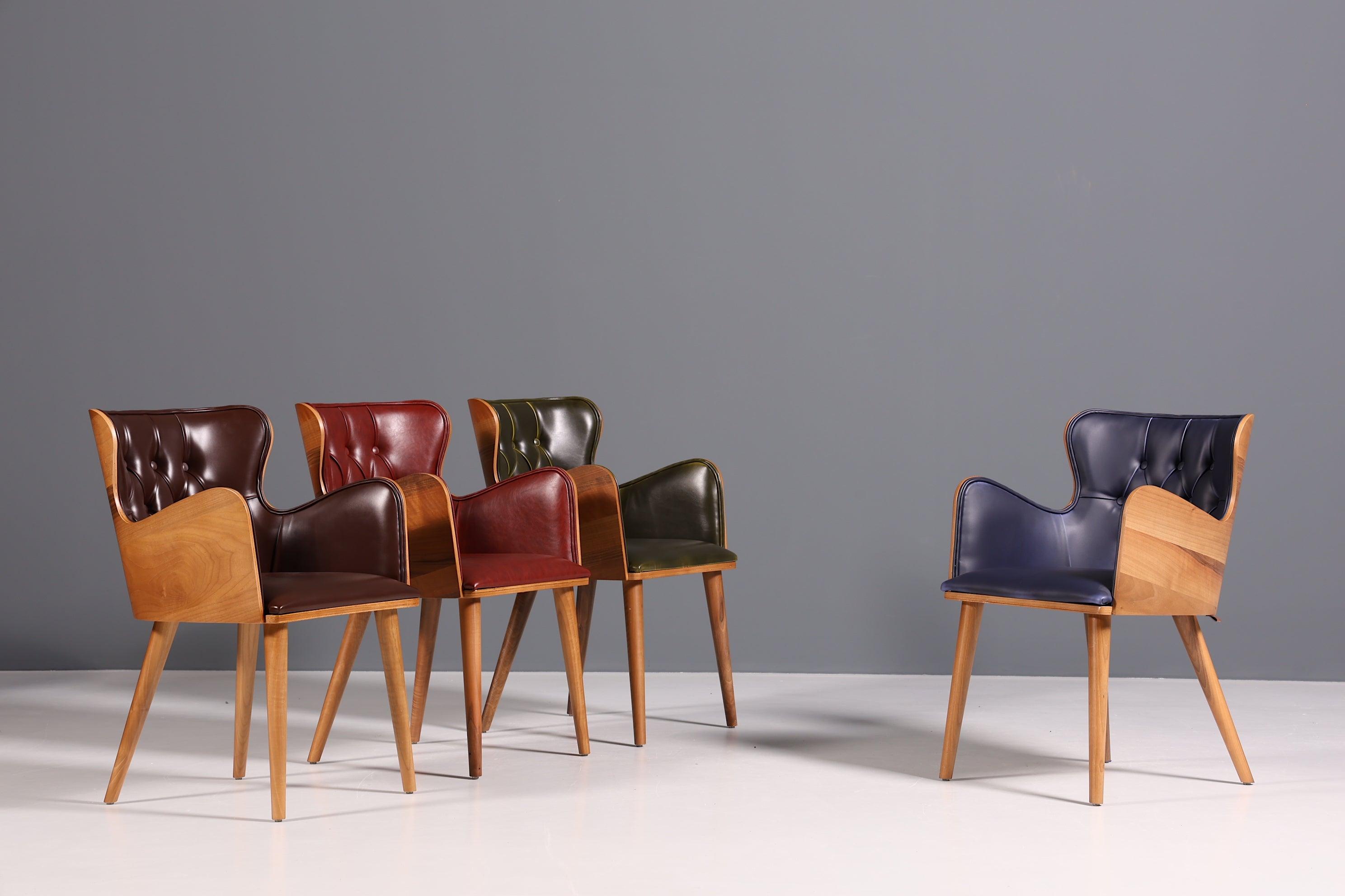 Wunderschöner Stuhl "León Blue" im Chesterfield Stil Armlehnstuhl Esszimmerstuhl Küchenstuhl Bürostuhl