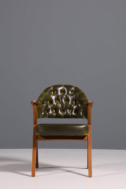 Luxuriöser "Manchester Green" Stuhl Bürostuhl Esszimmerstuhl Lounge Stuhl im Chesterfield Design