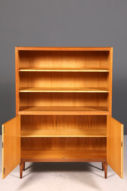Wunderschöner Mid Century Regal Schrank Vintage Highboard Bücherregal Holz Kommode ohne Gläser