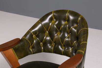 Luxuriöser "Manchester Green" Stuhl Bürostuhl Esszimmerstuhl Lounge Stuhl im Chesterfield Design