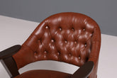 Luxuriöser "Manchester Brown" Stuhl Armlehnstuhl Bürostuhl Chesterfield Stil Esszimmerstuhl Lounge Stuhl