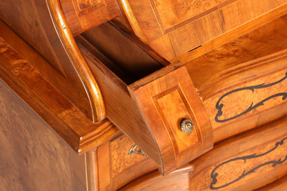 Beeindruckender Barock Aufsatzsekretär Nussbaum Sekretär Schreibschrank Tabernakel Massivholz Vintage