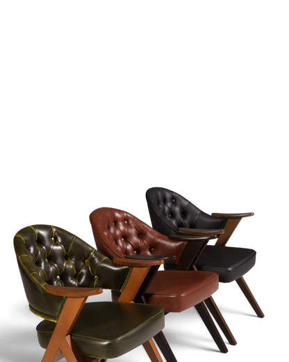 Luxuriöser "Manchester Brown" Stuhl Armlehnstuhl Bürostuhl Chesterfield Stil Esszimmerstuhl Lounge Stuhl