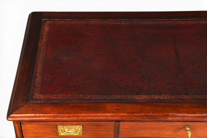 Edler Englischer Military Chest Schreibtisch Maritim Bürotisch Lederauflage Office Desk