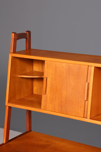 Wunderschöner Mid Century Schreibtisch mit Regalaufsatz Teak Danish Design Bürotisch Vintage 60s
