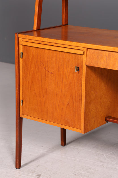 Wunderschöner Mid Century Schreibtisch mit Regalaufsatz Teak Danish Design Bürotisch Vintage 60s