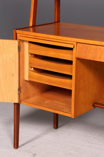Wunderschöner Mid Century Schreibtisch mit Regalaufsatz Teak Danish Design Bürotisch Vintage 60s